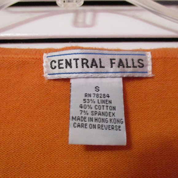 Central Falls Women's Orange Cardigan Sweater Embellished w/Flowers & Ants - Picture 8 of 8